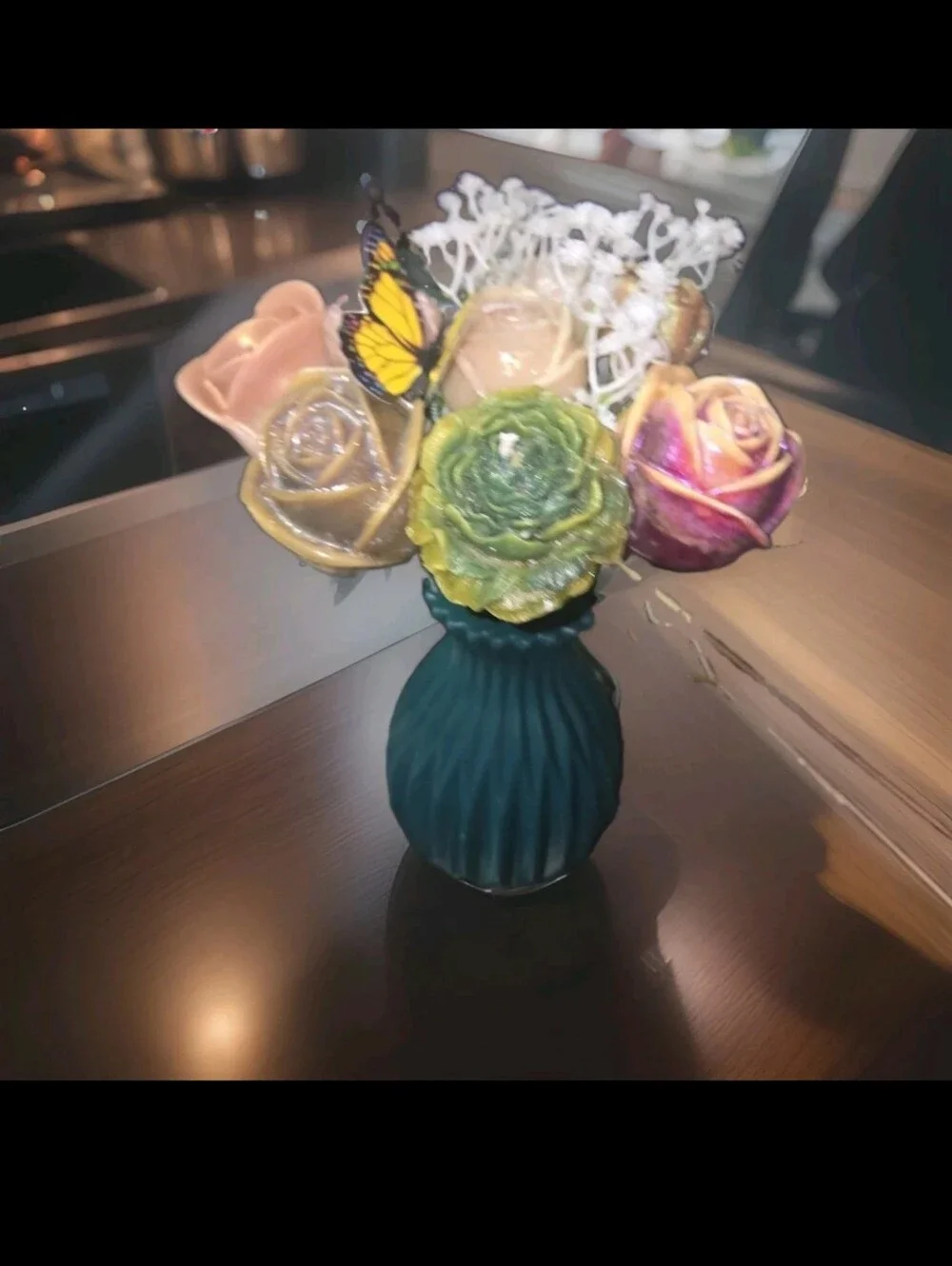 Stunning Realistic Dozen  Wax Candles Bouquet
